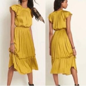 Gorgeous Anthropologie Sayulita Gold and Yellow flowy dress